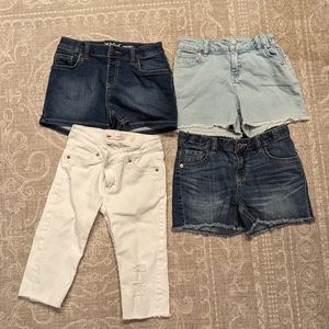 Girls Shorts LOT - 3 Cat & Jack; 1 Levi's